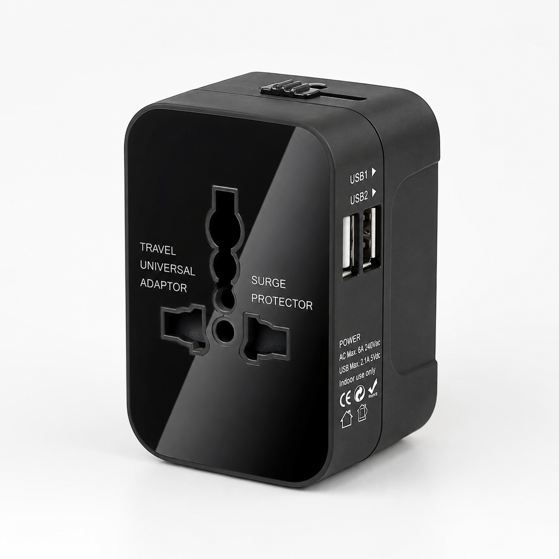 Universal Travel Adapter with Dual USB Charging Ports
