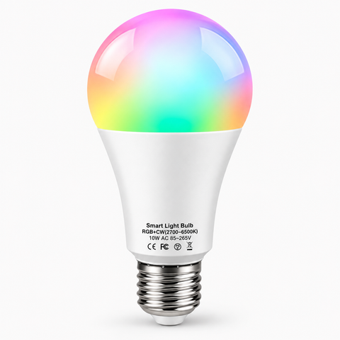 Lâmpada Inteligente Wi-Fi E27 RGB com Controlo por Voz e App