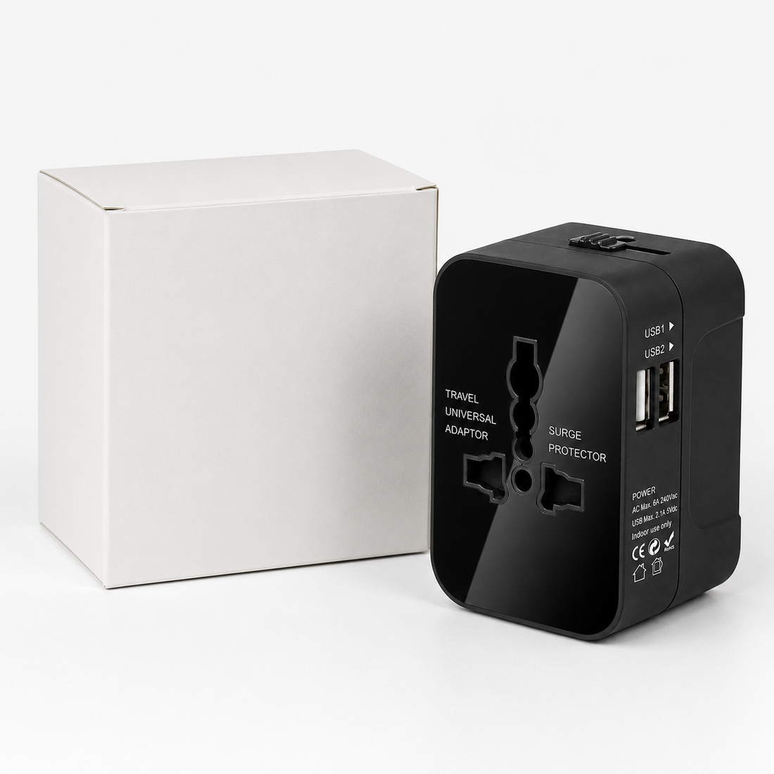 Universal Travel Adapter with Dual USB Charging Ports
